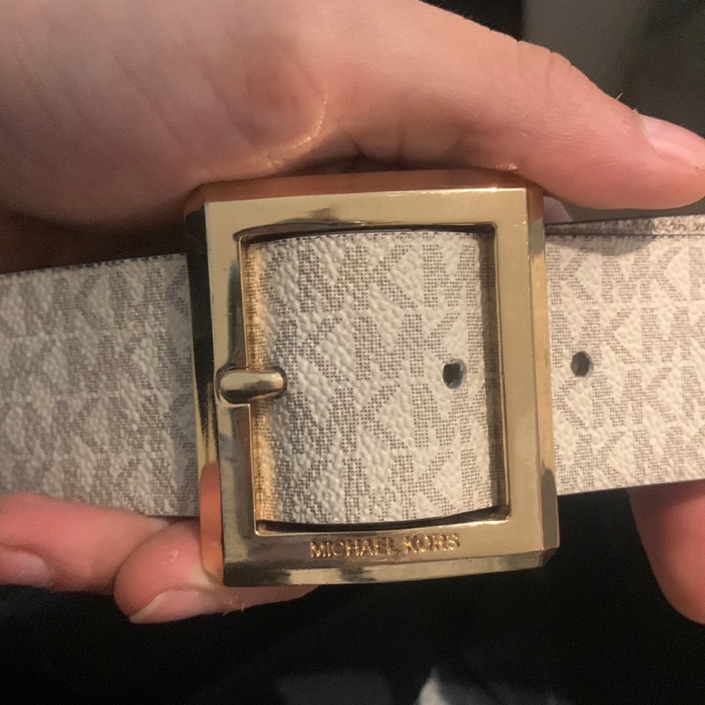 White Michael Kors belt